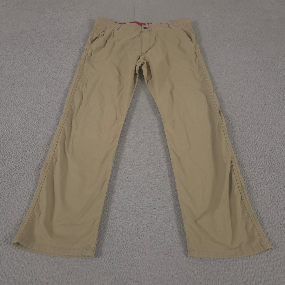 Wrangler Pants Mens 36x30 Tan Straight Leg Outdoor Chino Stretch Cotton Blend